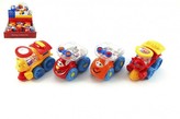 Auto/vlak plast veselé s kuličkami 10cm 2 druhy volný chod - 1 kus