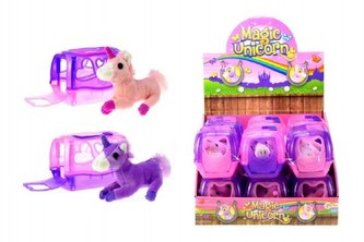 Přenosný box + jednorožec plyš 11cm 2 barvy - 1 kus