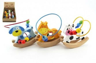 Labyrint zvířátka dřevo 13 x 14 cm (1ks) 3 druhy, od 12 měsíců