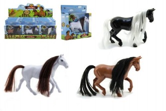 Kůň plast 11cm, 3 barvy, v krabičce - 1 kus