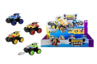 Auto Truck mini 14cm plast na setrvačník asst 4 barvy 8ks v boxu