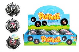 Chlupatý míč pirát průměr 11cm svítící, 3 druhy - 1 kus