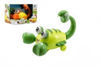 Krab chodící plast 20cm asst 2 barvy na baterie se zvukem se světlem v krabici