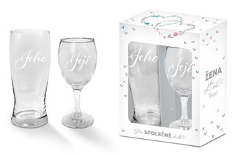 Set - sklenička a půllitr Svatba 2020