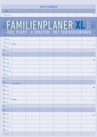 Familienplaner XL mit 6 Spalten 2017