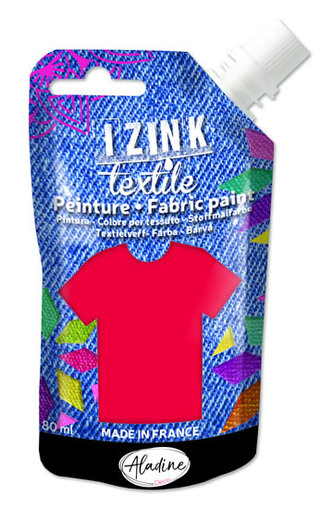 IZINK textilní barva - červená 80 ml