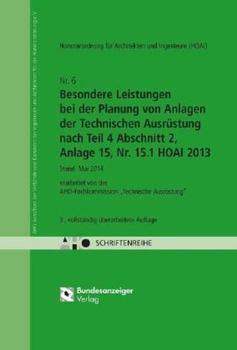 HOAI - Besondere Leistungen bei der Planung von Anlagen der Technischen Ausrüstung nach Teil 4 Abschnitt 2, Anlage 15, Nr. 15.1