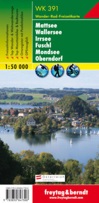 Freytag & Berndt Wander-, Rad- und Freizeitkarte Mattsee, Wallersee, Irrsee, Fuschl, Mondsee, Oberndorf