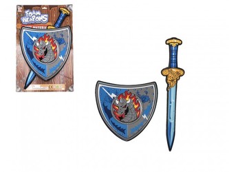 Meč se štítem pěnový 53cm na kartě