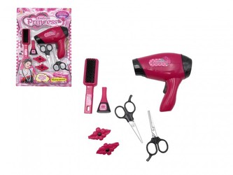 Sada krásy s fénem a doplňky plast na baterie na kartě 25x38x6 cm