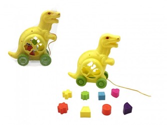 Vkládačka dinosaurus tahací plast 20x22cm v síťce