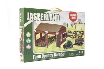 Sada domácí farma plast se zvířátky s traktorem 51ks v krabici 45x29x5,5cm