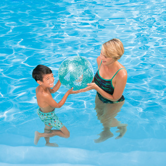 Nafukovací míč se třpytkami modrý, 51 cm