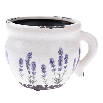 Keramický obal na květináč - Levandule 14 cm