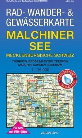 Rad-, Wander- & Gewässerkarte Malchiner See, Mecklenburgische Schweiz