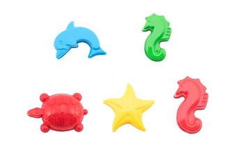 Formička, Bábovky na písek plast mořský svět 8-11cm 12m+ 1 kus