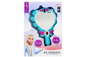 Zrcátko Ledová princezna plast na baterie se světlem se zvukem v krabici 19x11,5x3,5cm