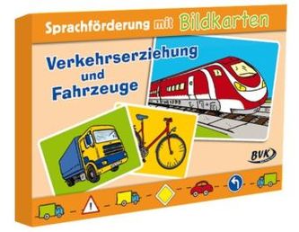 Sprachförderung mit Bildkarten 'Verkehrserziehung und Fahrzeuge'