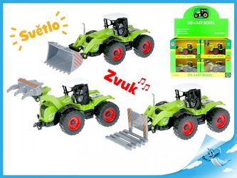 Kovový traktor zelený