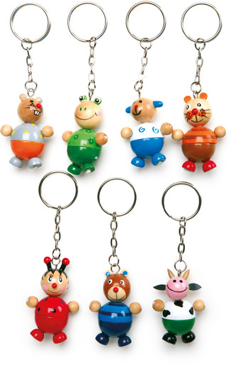 Dřevěné přívěšky na klíče - Zvířátka 1ks  Medvěd