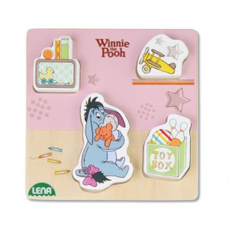 Lena Dřevěné puzzle medvídek Pů s oslíkem