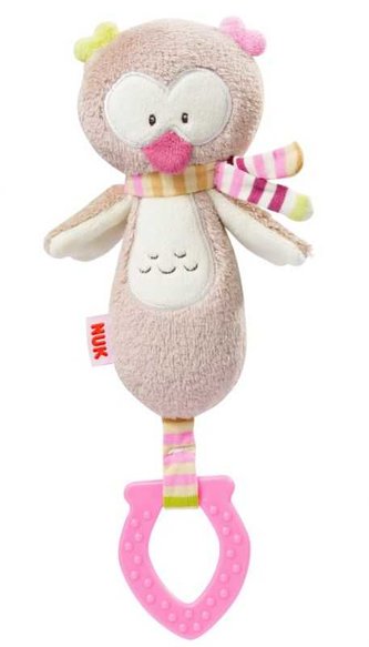 NUK FOREST FUN Pískátko do ruky Sovička