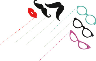 Small Foot Dřevěné rekvizity k focení  brýle, vousy a pusa