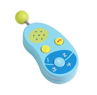 Classic world Dřevěný modrý mobilní telefon