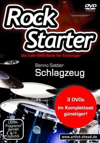 Rockstarter, Schlagzeug, 3 DVDs. Vol.1-3