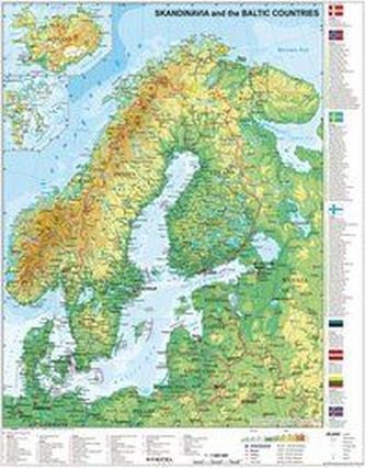 Stiefel Wandkarte Kleinformat Skandinavien und Baltikum physisch. Stiefel Wandkarte Kleinformat Scandinavia and the Baltic Count
