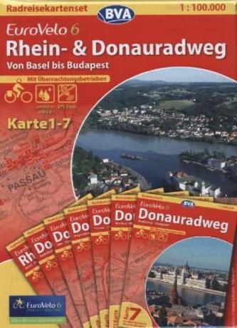 BVA Radreisekarte EuroVelo 6, Rhein- & Donauradweg, 7 Bl. (Kartenset)