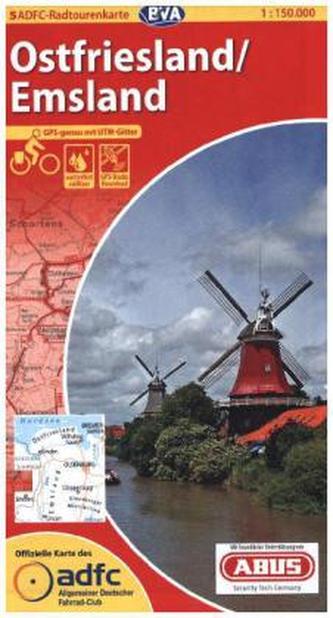 ADFC-Radtourenkarte Ostfriesland / Emsland