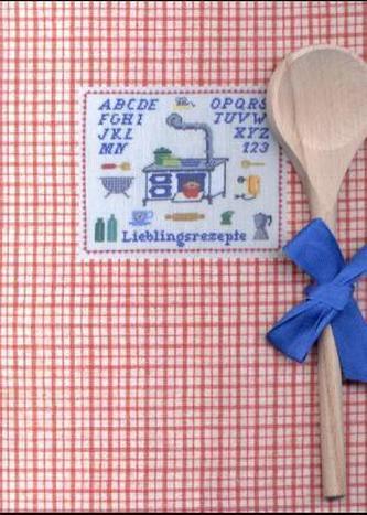 Lieblingsrezepte (rot), m. Holzlöffel