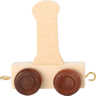 Dřevěný vláček vláčkodráhy abeceda písmeno I