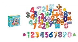 Vilac Dřevěné magnetky čísla 56ks