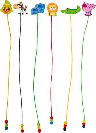 Small Foot Záložka do knihy s dřevěnými perlami sada 6 ks