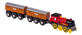 Small Foot Elekrická lokomotiva k vláčkodráze se dvěma vagónky