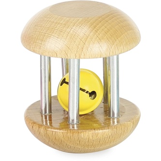 Vilac Dřevěné chrastítko s rolničkou 1ks hnědá