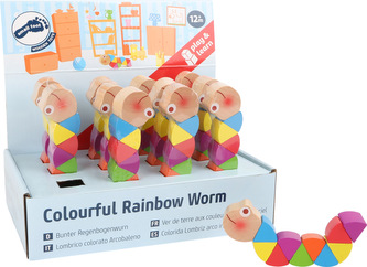 Small Foot Displej duhový červík 12 ks