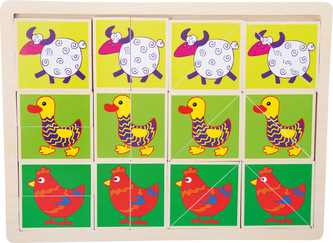 Small Foot Dřevěvé puzzle veselá zvířátka