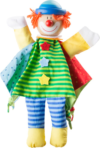 Small Foot Dřevěná loutka maňásek klaun