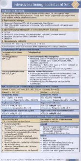 Intensivbeatmung pocketcard Set, Kartenfächer