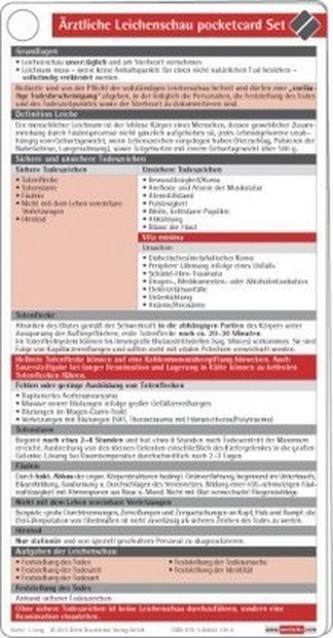 Ärztliche Leichenschau pocketcard Set, Kartenfächer