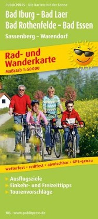 PublicPress Rad- und Wanderkarte Bad Iburg - Bad Laer - Bad Rothenfelde - Bad Essen, Sassenberg - Warendorf