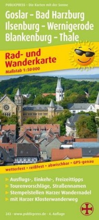 PublicPress Rad- und Wanderkarte  Goslar - Bad Harzburg - Ilsenburg - Wernigerode, Blankenburg - Thale