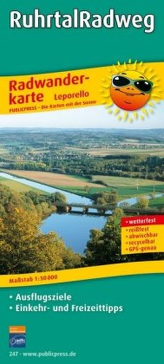 PublicPress Radwanderkarte Ruhrtal-Radweg, 17 Teilktn.