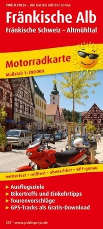 PublicPress Motorradkarte Fränkische Alb - Fränkische Schweiz, Altmühltal