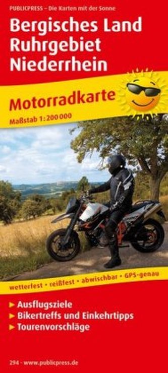 PublicPress Motorradkarte Bergisches Land, Ruhrgebiet, Niederrhein