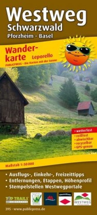 PublicPress Leporello Wanderkarte Westweg Schwarzwald