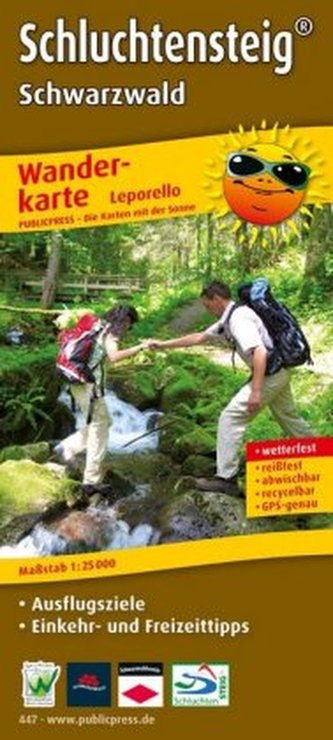 PublicPress Leporello Wanderkarte Schluchtensteig Schwarzwald